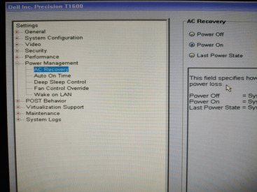 Power Management Bios Menu